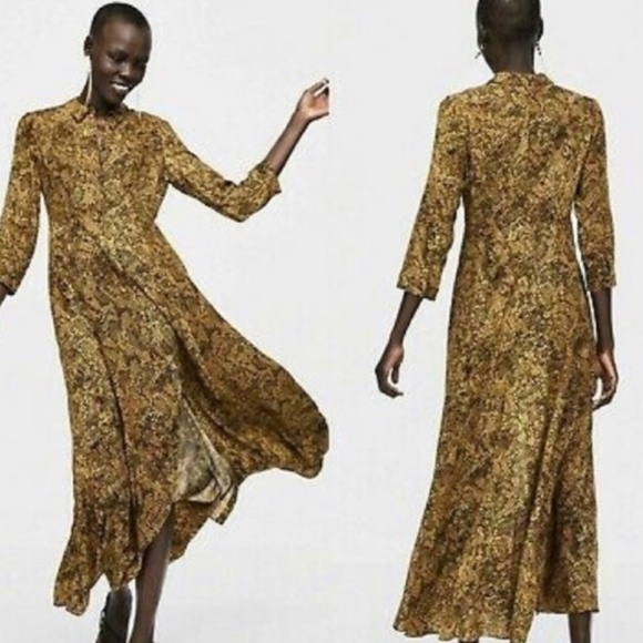 Python Snake Print Shirt Maxi Dress - Picture 3 of 4